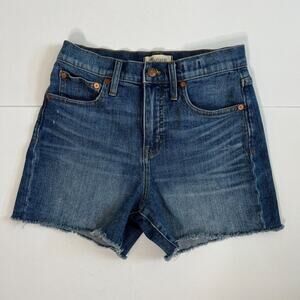 Madewell High Rise Denim Jeans Shorts cut off  stretch
